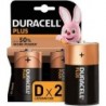 (1 Confezione) Duracell Plus Batterie 2pz Torcia LR20 MN1300 D Alcaline