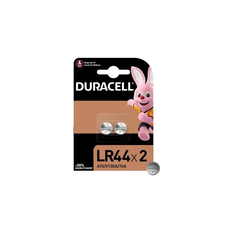 (1 Confezione) Duracell Spec. Batterie 2pz Bottone LR44 76A/A76/V13GA