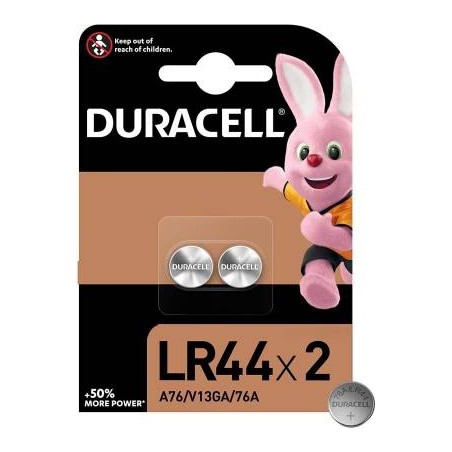 (1 Confezione) Duracell Spec. Batterie 2pz Bottone LR44 76A/A76/V13GA