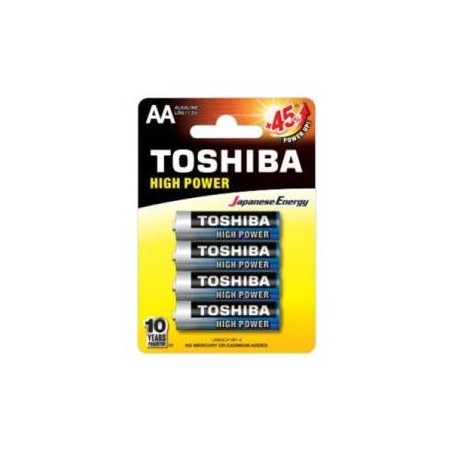 (1 Confezione) Toshiba Batterie 4pz Stilo LR6GCP BP-4 AA Alcaline