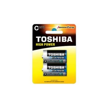 (1 Confezione) Toshiba Batterie 2pz MezzaTorcia LR14GCP BP-2 C Alcaline